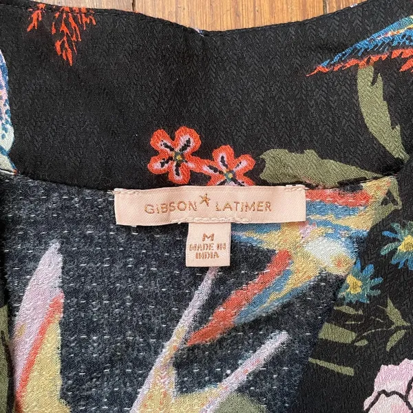Gibson Latimer Floral Kimono Floral Boho Hippie Duster - Size Medium - Image 8