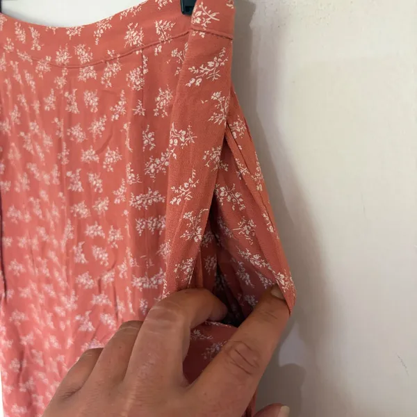 American Eagle Terracotta Orange Floral Wide Leg Crop Pants Medium Viscose - Image 7