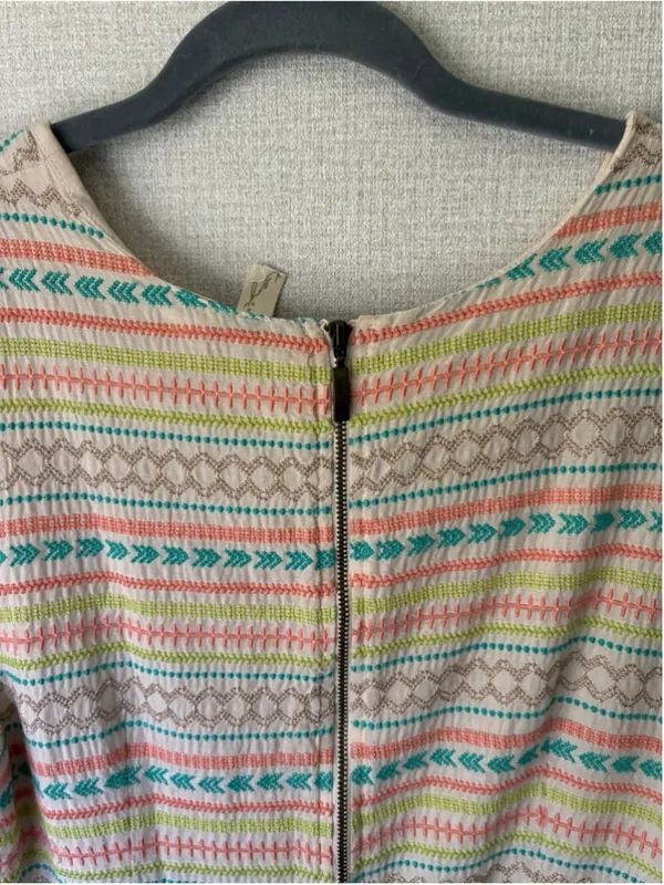 Anthropologie Kenji Mini Dress Embroidered White Size 12 - Image 7
