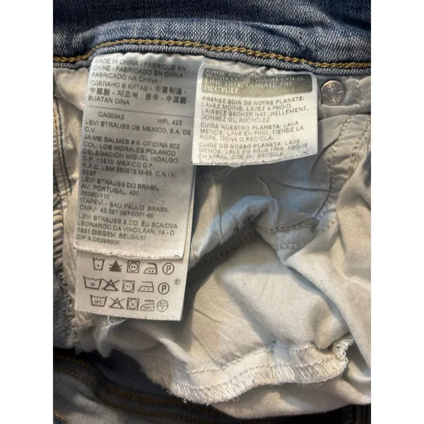 Levis 314 Shaping Straight Leg Jeans Light Wash Blue‎ Denim W30 L32 Mens 10M - Image 7
