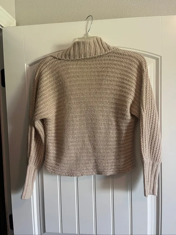 Versona Women's V-Neck Knit Sweater in Beige - Image 2