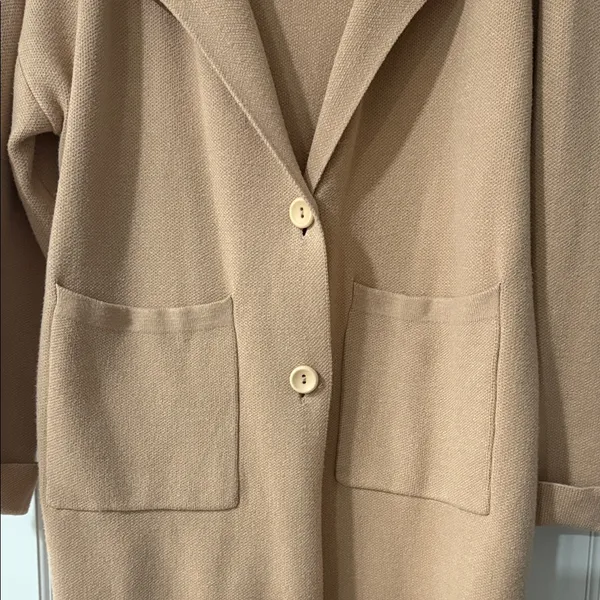Women's Tan Belted Coat Size XL - Image 6
