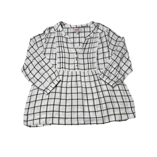 Wrangler White Black Plaid Pintuck Blouse Western Boho Size Medium - Image 7