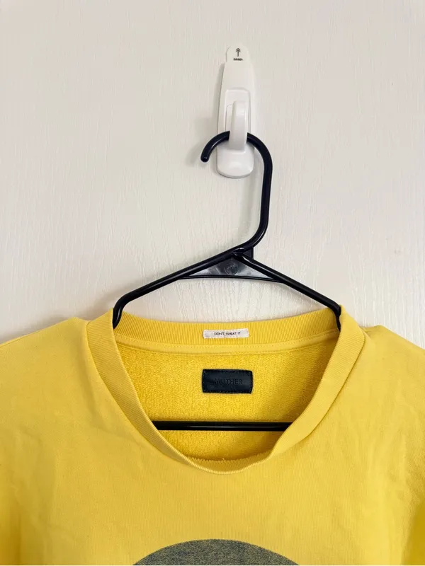 Mother The Drop Square Sweatshirt Yellow Smiley - Image 3