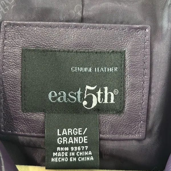 Genuine Leather Deep purple  Jacket East 5 Large - Image 3