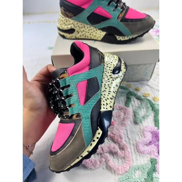 Steve Madden Women's Multi Color Block‎ Chunky Platform Fashion Sneakers 7 M - Image 2