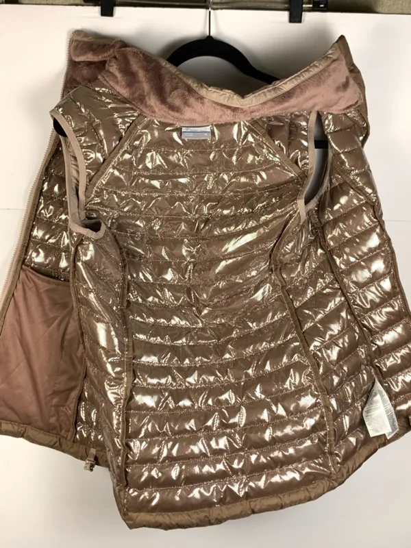 Columbia Omni Heat Womens M Puffer Vest Peach Insulated Reflective Winter - Image 13