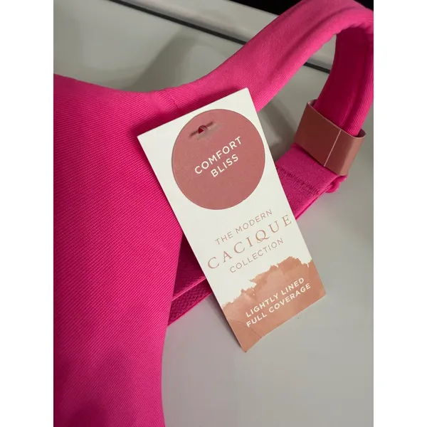 Cacique Comfort Bliss Lightly Lined Full Coverage Bra Womens‎ 44DDD Hot Pink NWT - Image 4