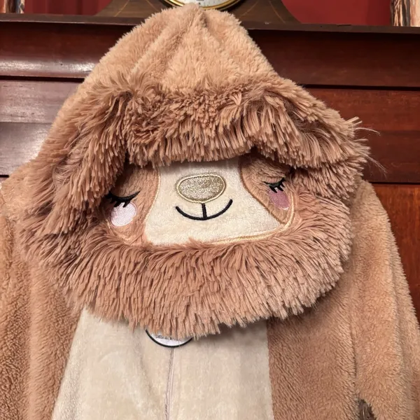 Celebrate Halloween Sloth Union Suit Womens L 12-14 Plush Hooded Pajama‎ Costume - Image 5