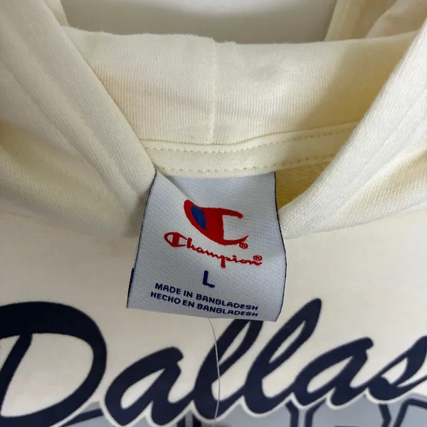 Champion NFL Dallas Cowboys Cream Sports Hoodie NWT Womens Large **Flaw - Image 5