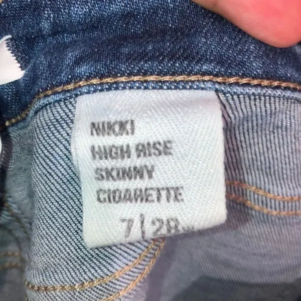 Eunina Nikki High Rise Skinny Cigarette Dark Wash Raw Hem Size 7/28 #200 - Image 7