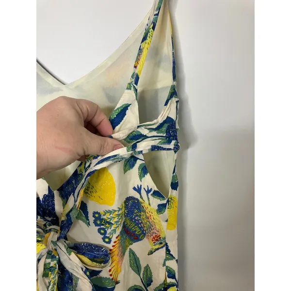 Davi & Dani sundress lemon and tropical bird design‎ back tie womens size medium - Image 4