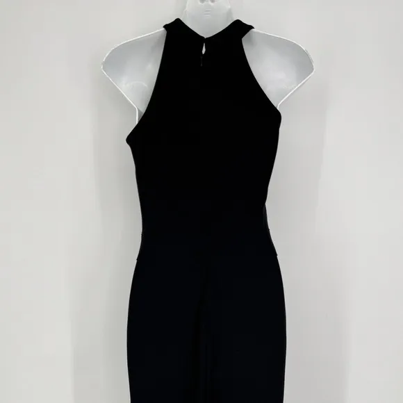 Marcella Sonata‎ Ponte Knit Midi Cocktail Dress Small Black Asymmetric Cutout - Image 7
