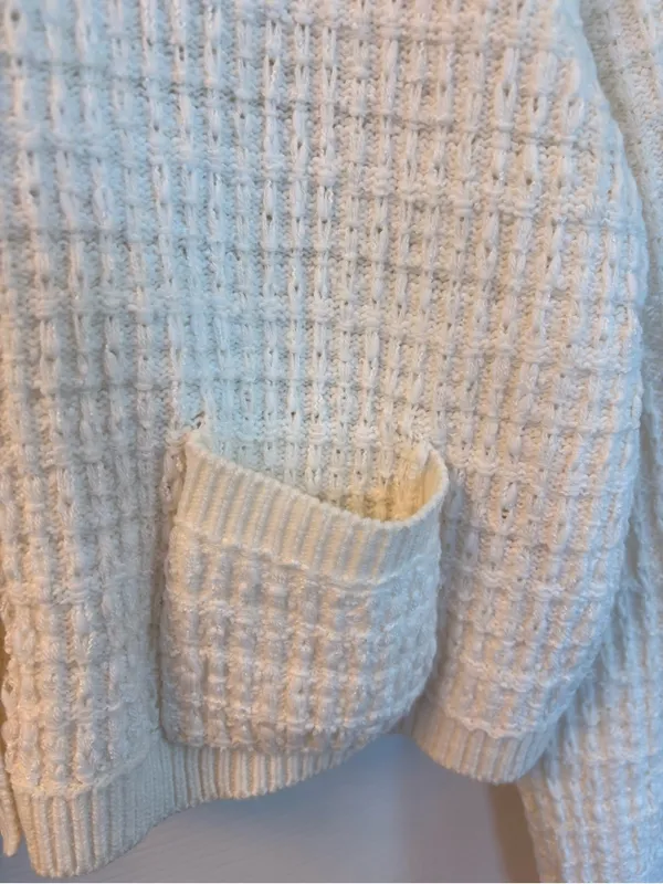Jessica Simpson Cream Textured Open-Front Cardigan Size L - Image 6