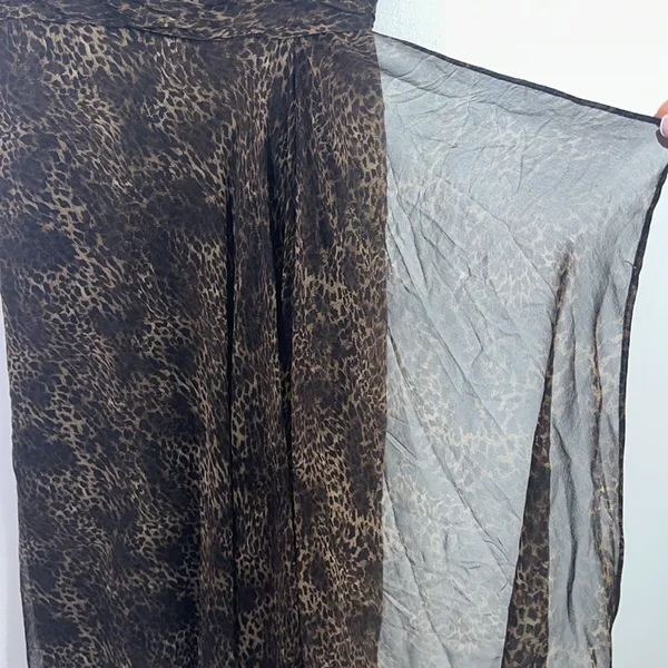 Rickie Freeman for Teri Jon chiffon animal print midi dress size 8 - Image 5