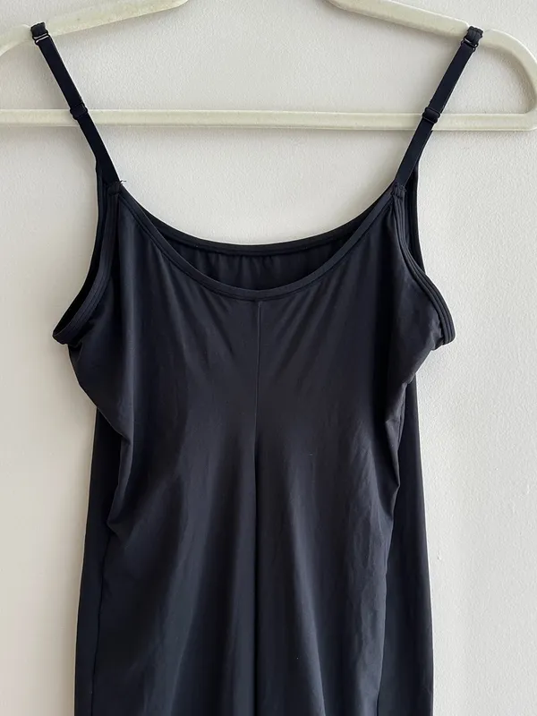 SKIMS Fits Everybody Slip Dress, Black/Onyx, Athleisure Mini, Size Large - Image 9