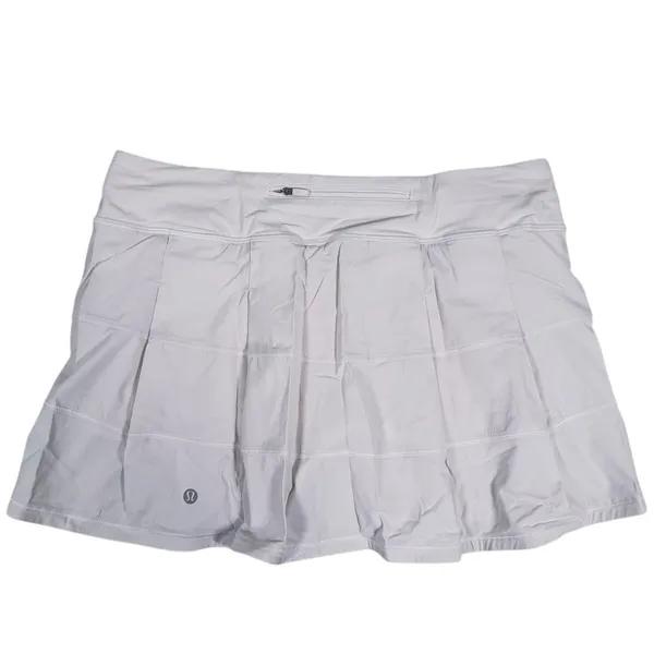 Lululemon Pace Rival Mid Rise Skort Size 10 Long White Tennis Running Pockets - Image 3