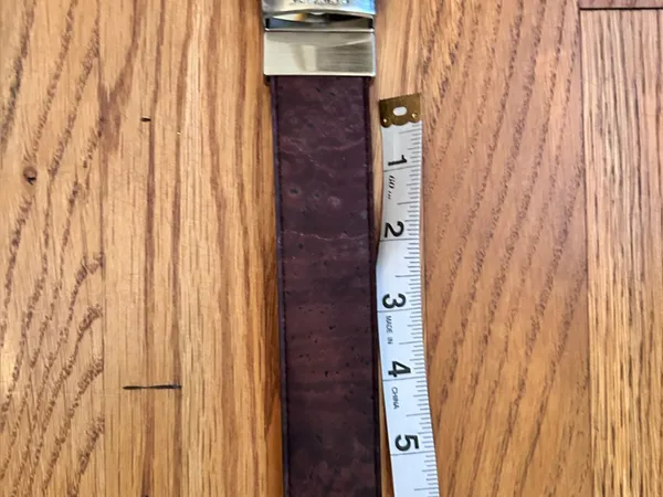 Women's brown Cork Belt with Silver Buckle - Image 4