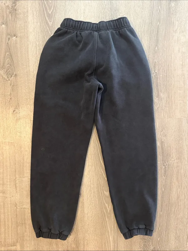 Lululemon XXS Scuba Mid Rise Oversized Black Elastic Waist Sweatpants Joggers - Image 6