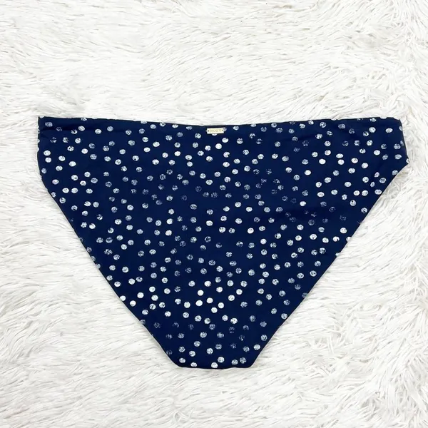 Roxy Printed Beach Classics Blue Indigo Polka Dot Side Strap Bikini Bottoms‎ XL - Image 5