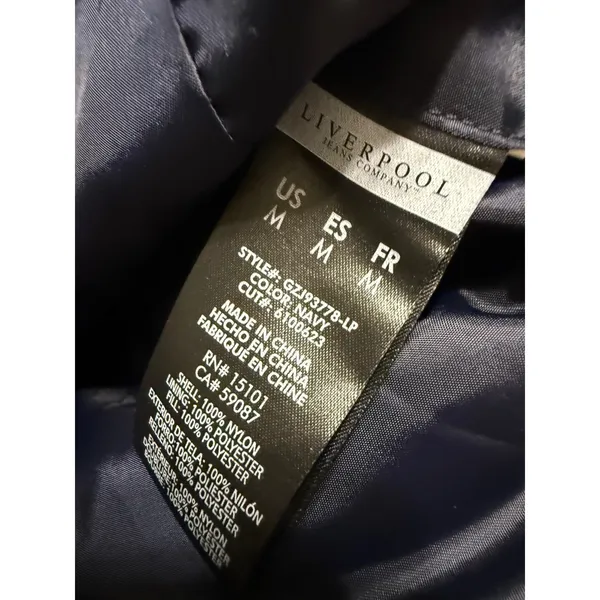 Liverpool Jeans Company Navy Blue Diamond Quilted Zip Front Vest‎ GZJ93778-LP M - Image 6