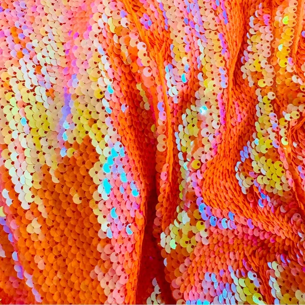 Song of Style cross back orange sequin midi dress NWT - Image 11