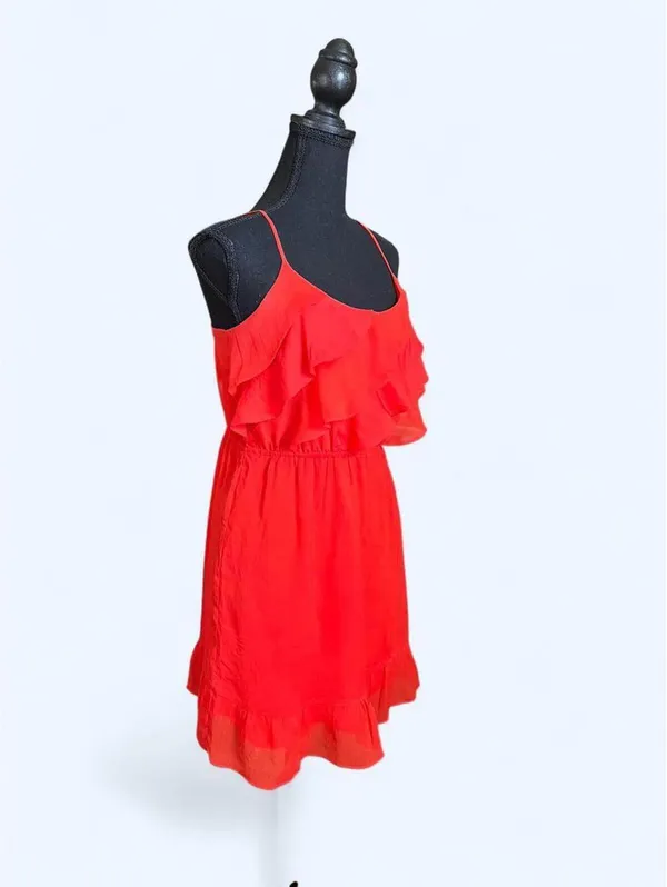 Vintage Y2K American Eagle red ruffle mini dress Size Medium 🌸 - Image 3