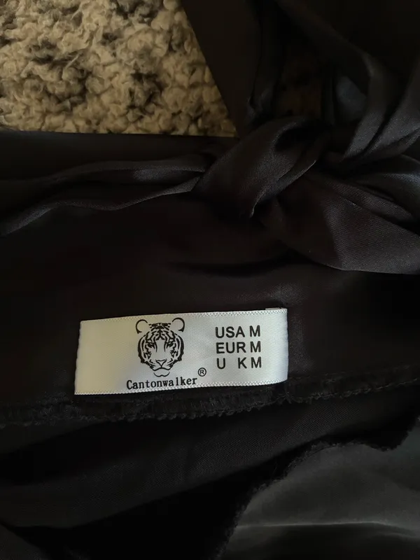 Silk black dress Drop neck Size M - Image 3