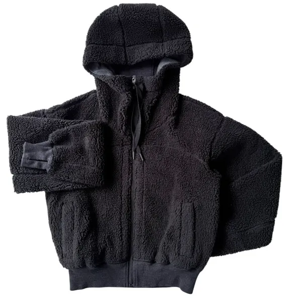 Lululemon Short Sweet and Sherpa Jacket Heathered Core Black Size XS Reversible - Image 3