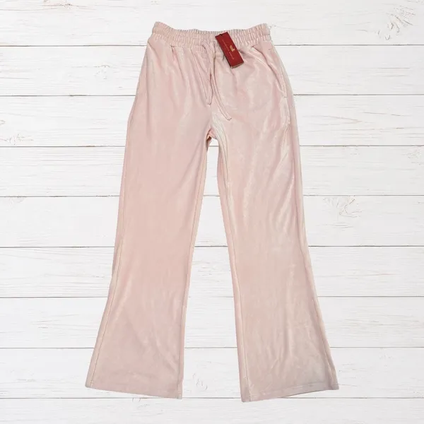 NWT Southern Marsh Courtney Corduroy Lounge Pants Pink Velour M Preppy - Image 2