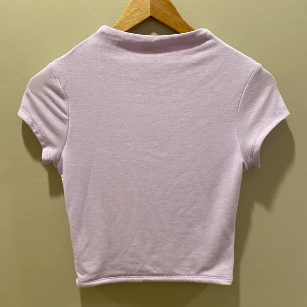 Purple Mock Neck Crop Top Size M - Image 4