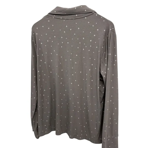 Skims Soft Lounge Pajama Top Sparkle Pajama top Sold out Grey size LargeNWT - Image 3