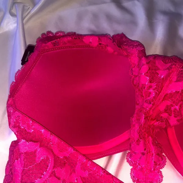 Felina bralette lace razor back bright pink Size L NWT - Image 5