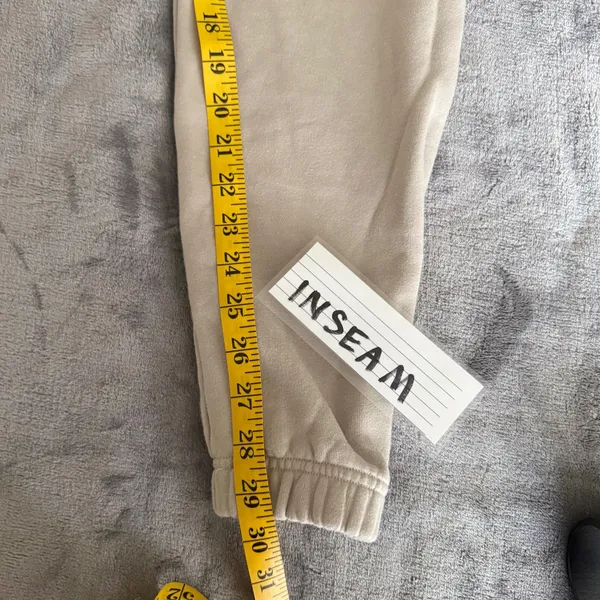 White Fox Sweatpants Women XS Beige Jogger Elastic Waist Logo‎ Loungewear - Image 8