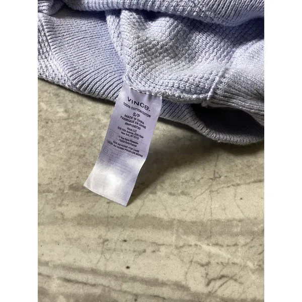 Vince Women Lavender Purple 100% Cotton Waffle Knit Crew Neck Sweater Small - Image 6