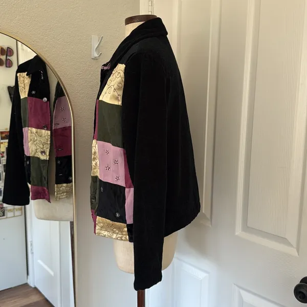 Vintage y2k Patchwork & satin whimsigoth velvet jacket - Image 7