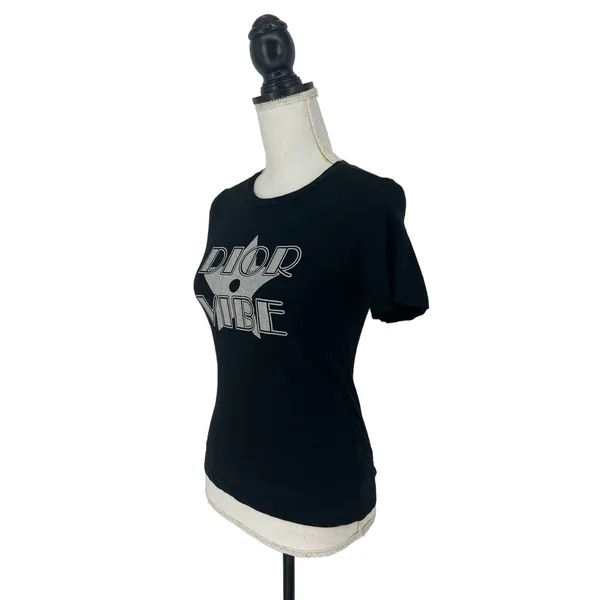 Dior Vibe Linen Blend Tee‎ Shirt in Black Size XS - Image 6