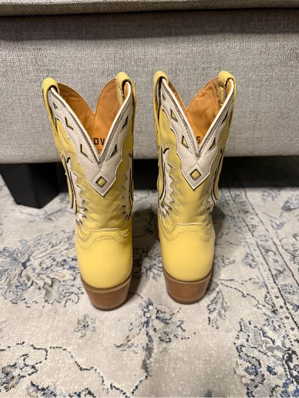Tecovas The Jolene Pale Yellow Boots Size 6 - Image 8