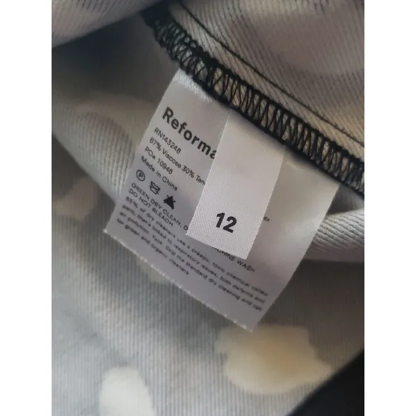 Reformation Black White Spotted Austin Mini Dress Size 12 Feminine Retro Y2K - Image 6