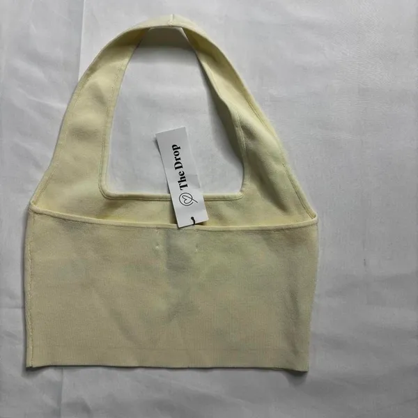 The Drop Halter Crop Top in Butter Yellow - Image 3