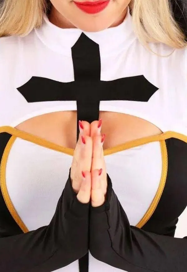 NEW Music Legs Bad Habit Naughty Nun Costume Size S/M - Image 3
