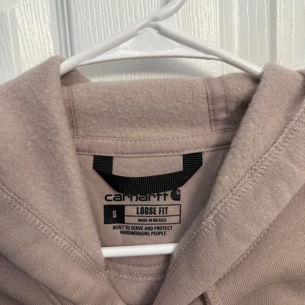 Carhartt Loose Fit Dusty Pink Hoodie Heavyweight Fleece Pullover - Image 5