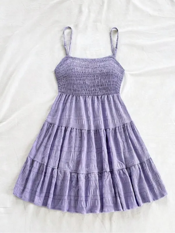 Soleia Lavender Smocked Tiered Sundress BRAND NEW - Image 4