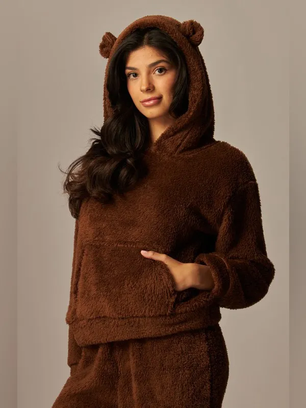 Cozy Plush Hooded Lounge Set - Image 3