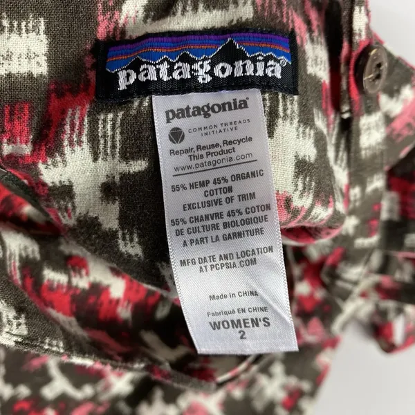 Patagonia Dress Womens 2 Abstract Tribal Summer A-Line Hemp Organic Cotton 58931 - Image 9