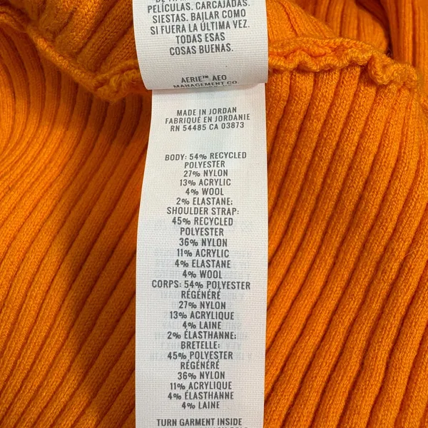 NWT Aerie Ribbed Wrap Crop Top Bright Orange Bralette Summer Festival Size Small - Image 3