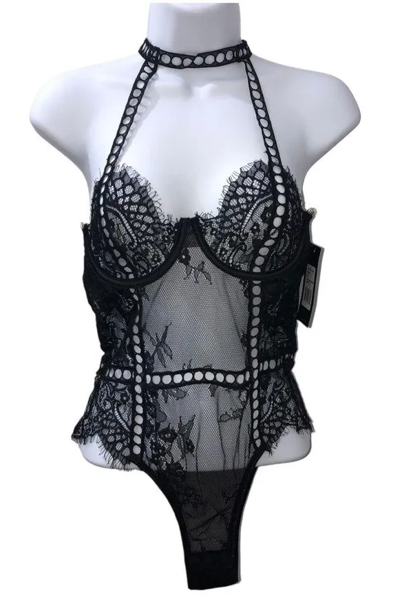 Oh La La Cheri Adelynn Lace Thong Teddy Bodysuit Medium NWT - Image 4