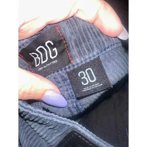BDG | Urban Outfitters | Navy Blue Corduroy High Waisted Mom‎ Jeans, Size 30 - Image 6