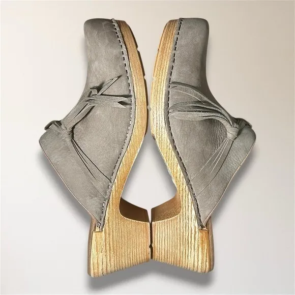 Dansko Miriam Taupe Milled Nubuck Wooden‎ Clogs 42 Slip On Comfort Nurse Shoes - Image 6