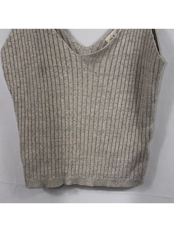 L.A. Hearts Gray Ribbed V-Neck Cami Tank Top Small - Image 3